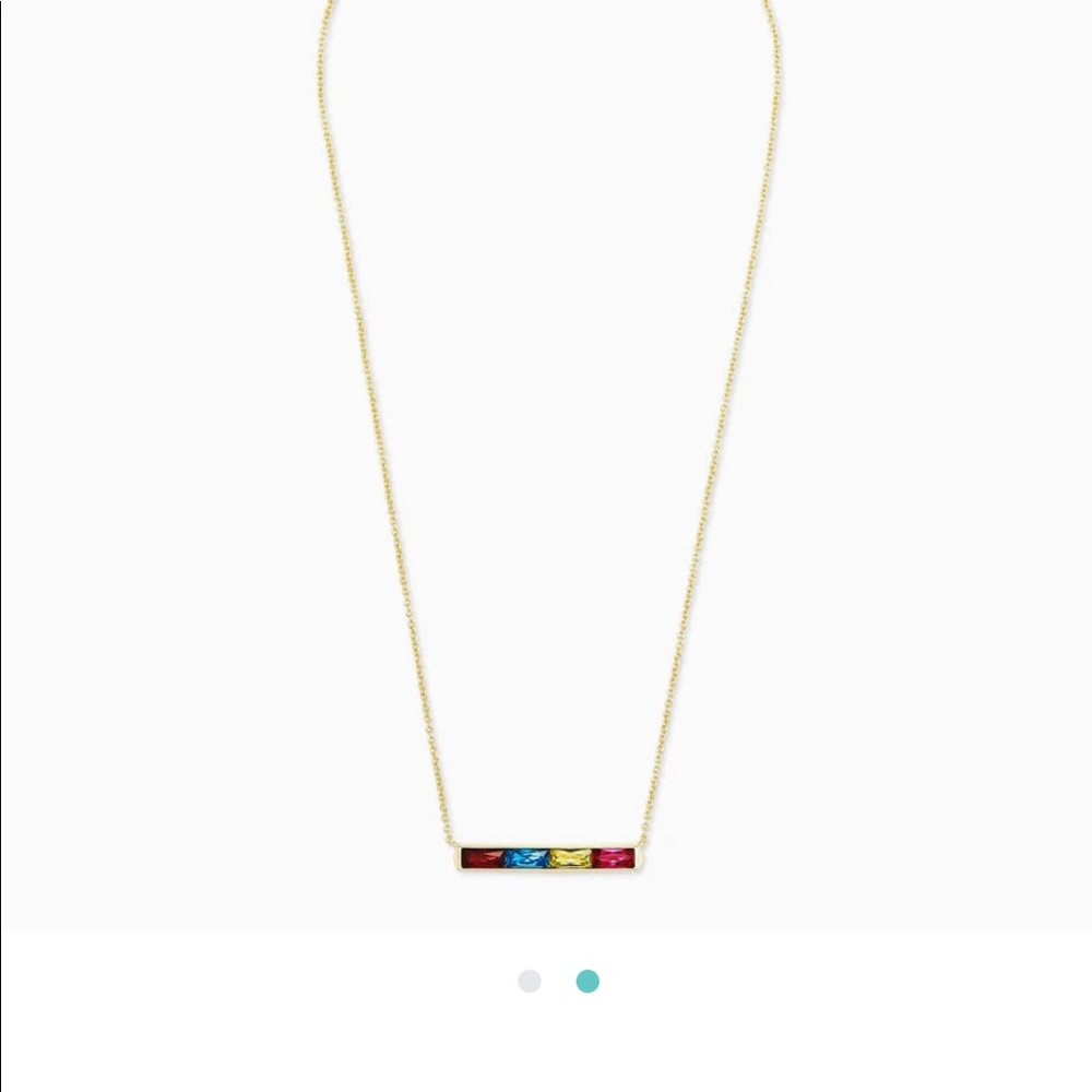 Kendra Scott Jack bar pendant necklace- rainbow crystal